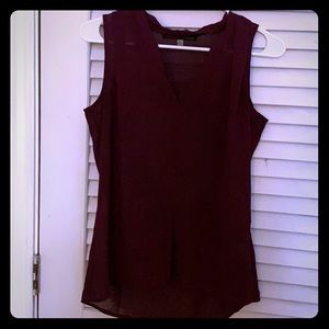 Sheer blouse maroon